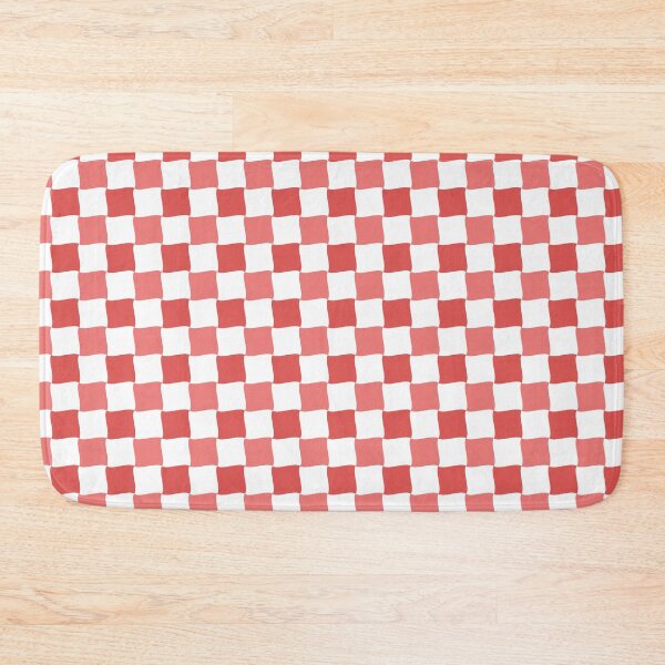 Item preview, Red and White Wave Diagonal Checked Square Geometric Pattern designed and sold by Moyanana.
