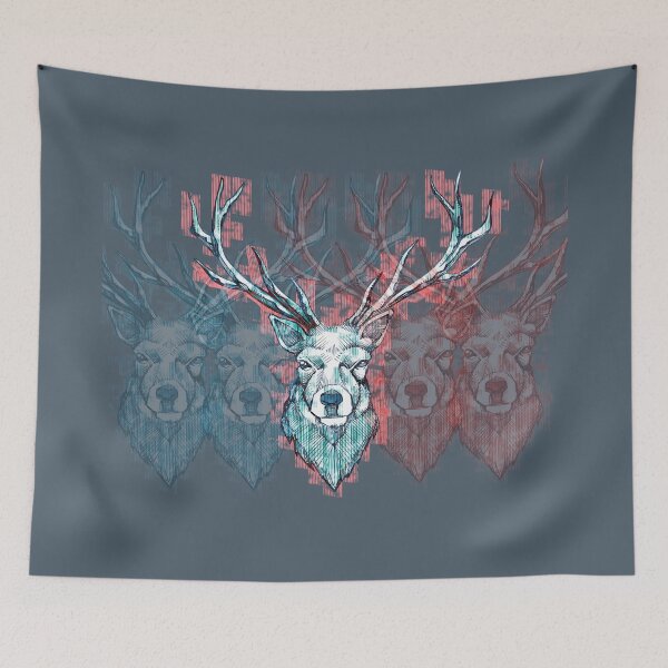 Item preview, Long horns deer illustration designed and sold by Bernardo Ramonfaur.