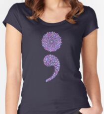 Semicolon Mandala Fitted Scoop T-Shirt