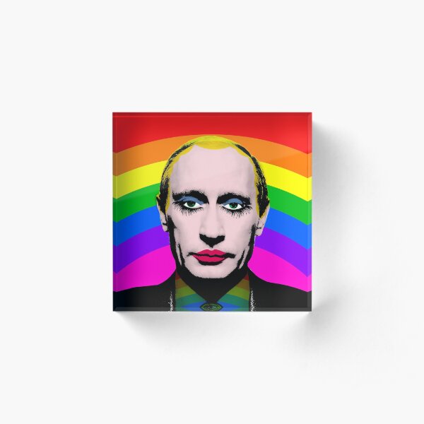 Putin as Gay Clown Acrylic Block