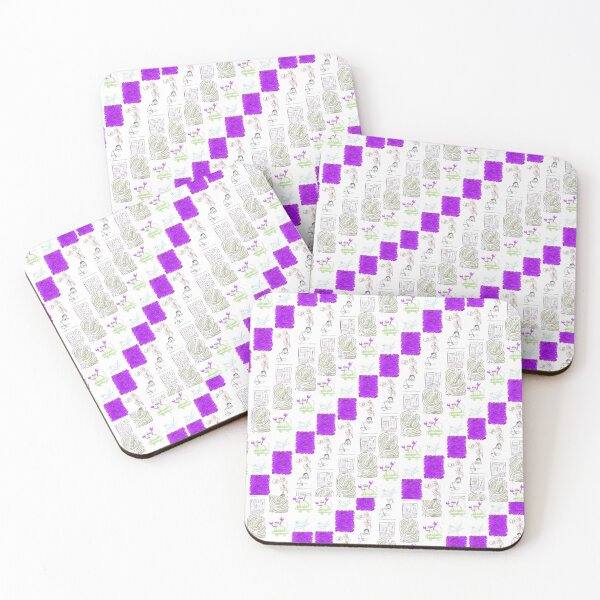 Item preview, Skateboarding squirrel friendly bat mazes coffee argyle pattern designed and sold by AbbyCutsPaper.