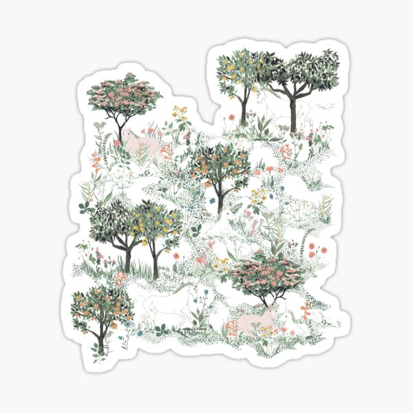 Enchanted unicorn forest Sticker