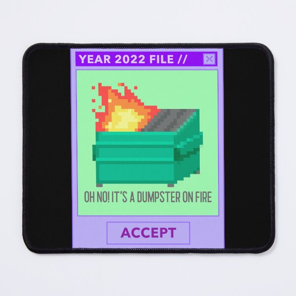 Item preview, Year 2022 Dumpster Fire -- Computer Frame Pixelated Trash designed and sold by glitchman2.