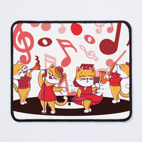Item preview, Cat Band, Cats Performing Music On a Record With A Heart Of Musical Notes In The Background designed and sold by mamahellfire31.