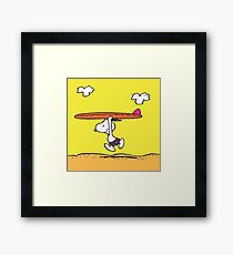 The Peanuts - Snoopy Surfing Framed Print
