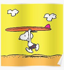 The Peanuts - Snoopy Surfing Poster