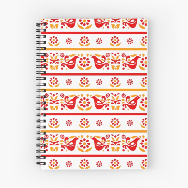 Item preview, Midcentury Friendship Folk Art Birds in Red and Yellow Gold designed and sold by KrisInStitches.