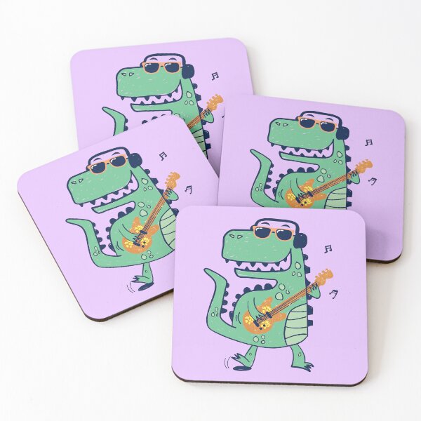 Item preview, Dinosaur Playing Guitar Electric Acoustic designed and sold by SweetbeStore.