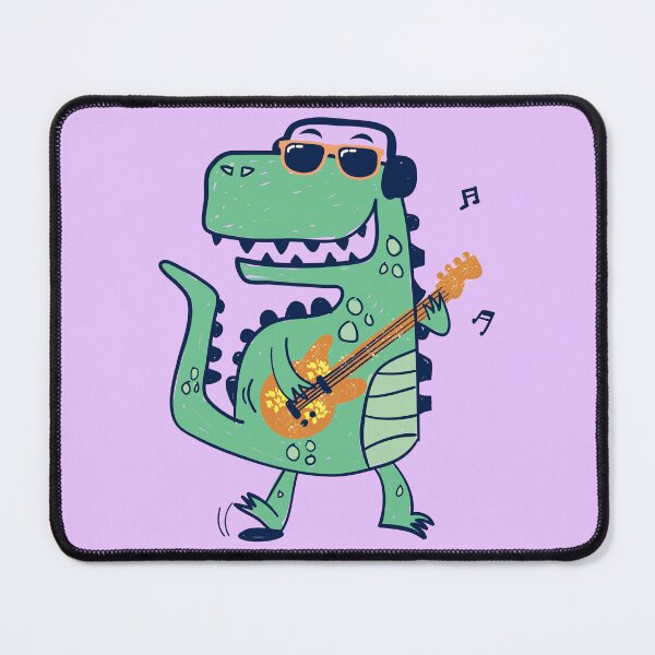 Item preview, Dinosaur Playing Guitar Electric Acoustic designed and sold by SweetbeStore.