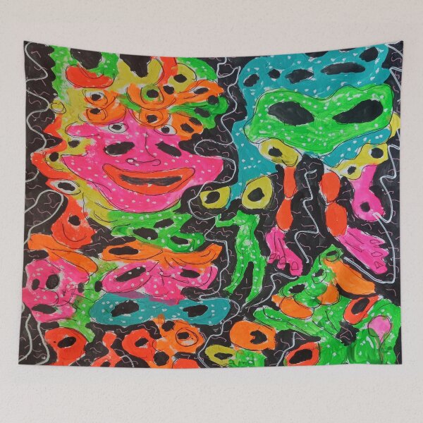 Aperçu de l'œuvre Carnet de croquis 5-16 (dessins animés lowbrow fluorescents colorés) créée et vendue par Discordant Dreams Art.