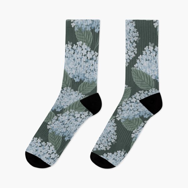 Item preview, hydrangea pattern (dark ash green) | spring inspired. botanical illustration designed and sold by MissPuduArt.