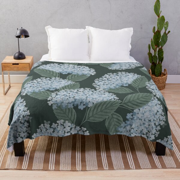 Item preview, hydrangea pattern (dark ash green) | spring inspired. botanical illustration designed and sold by MissPuduArt.