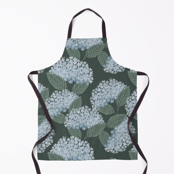 Item preview, hydrangea pattern (dark ash green) | spring inspired. botanical illustration designed and sold by MissPuduArt.