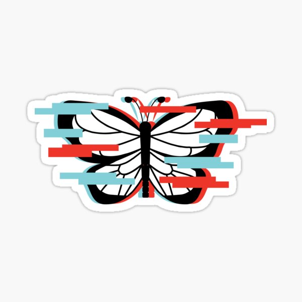 Super Glitch Butterfly Sticker