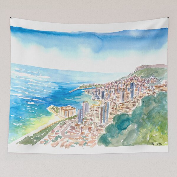 Item preview, Monaco View From the Mountains With Skyline and Sea designed and sold by artshop77.