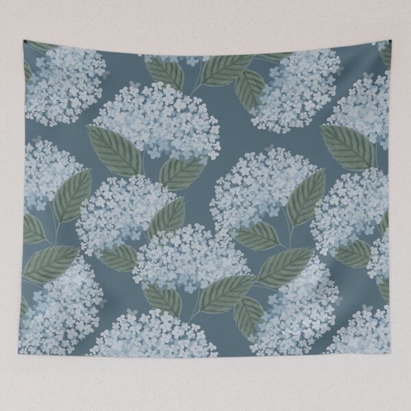 Item preview, hydrangea pattern (ash blue) | spring inspired. botanical illustration. floral art designed and sold by MissPuduArt.