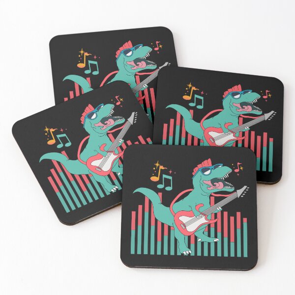 Item preview, Punk Rock Dinosaur Playing Rock Guitar designed and sold by SweetbeStore.