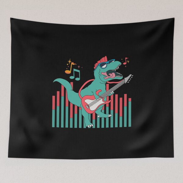 Item preview, Punk Rock Dinosaur Playing Rock Guitar designed and sold by SweetbeStore.