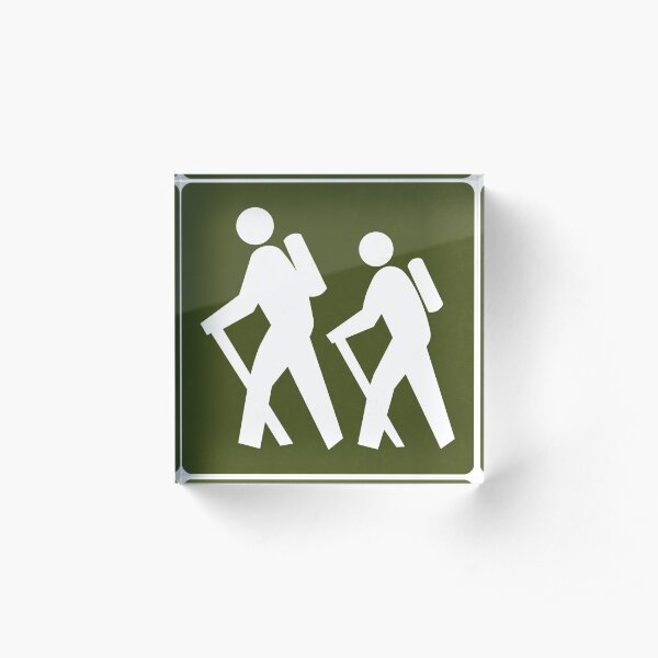 Outdoor Recreational Backbacking Road Sign Acrylic Block