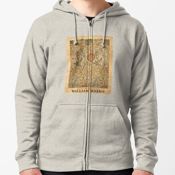 Honeysuckle William Morris Exhibition Poster Beautiful William Morris Wall Art Decor Wall Decoration Interior Design Minimal William Morris Zipped Hoodie