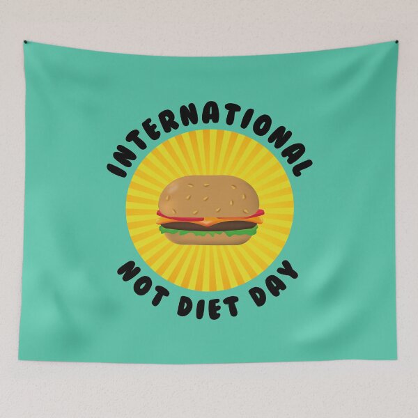 Item preview, Circular design with a hamburger on the international day without diet ( May 6 ) designed and sold by Martapp.