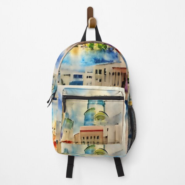 Item preview, beautiful downtown city center watercolor designed and sold by AIArtwork21.