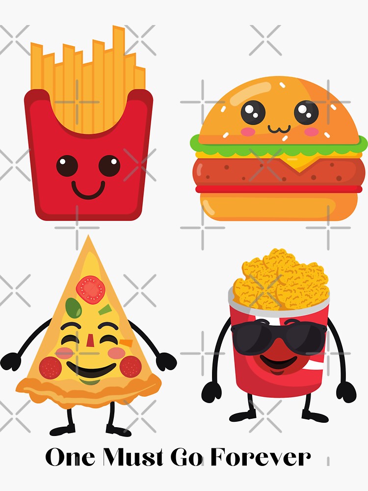 Set Of Funny Food And Drink Stickers For Social Network Stock