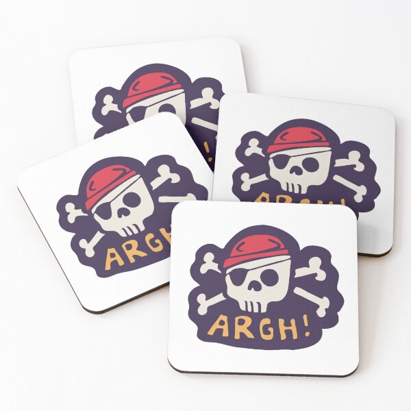Item preview, ARGH! - Pirate skull head with crossbones cartoon illustration designed and sold by CofefeStudio.