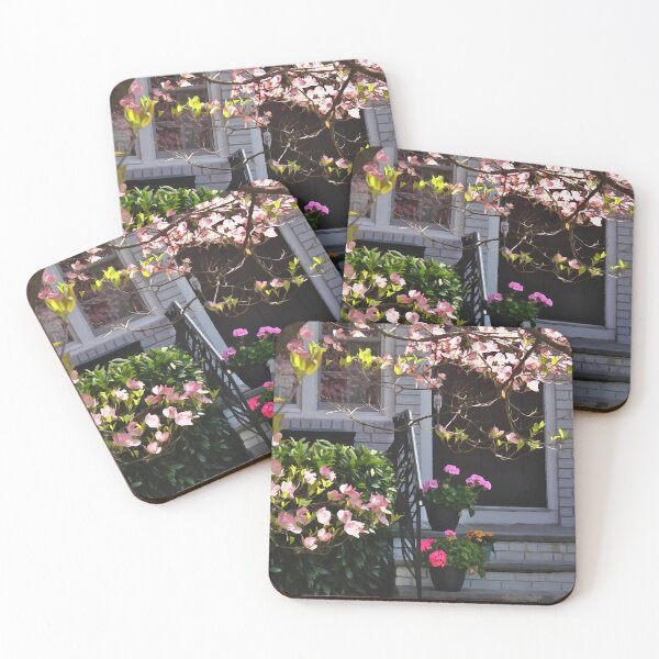 Item preview, Pink Dogwood and Pots of Geraniums designed and sold by Susan Savad.