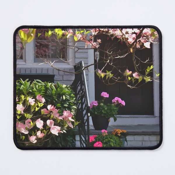 Item preview, Pink Dogwood and Pots of Geraniums designed and sold by Susan Savad.