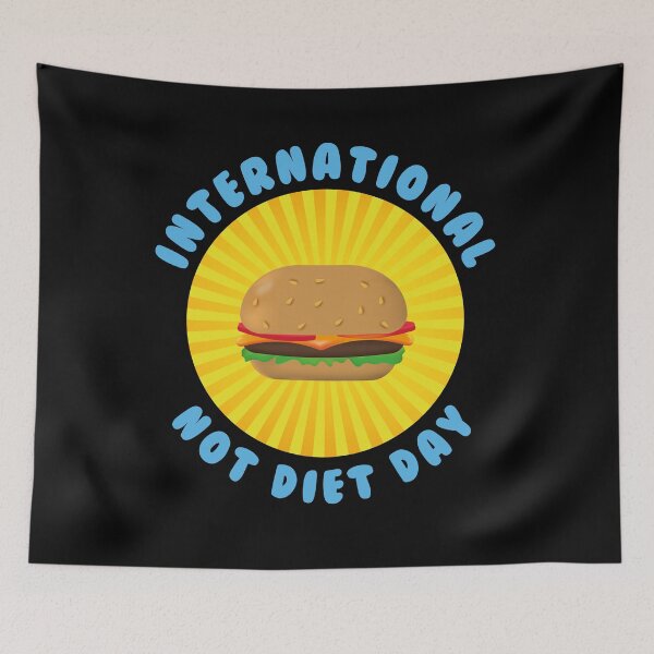 Item preview, Circular design with a hamburger on the international day without diet ( May 6 ) designed and sold by Martapp.