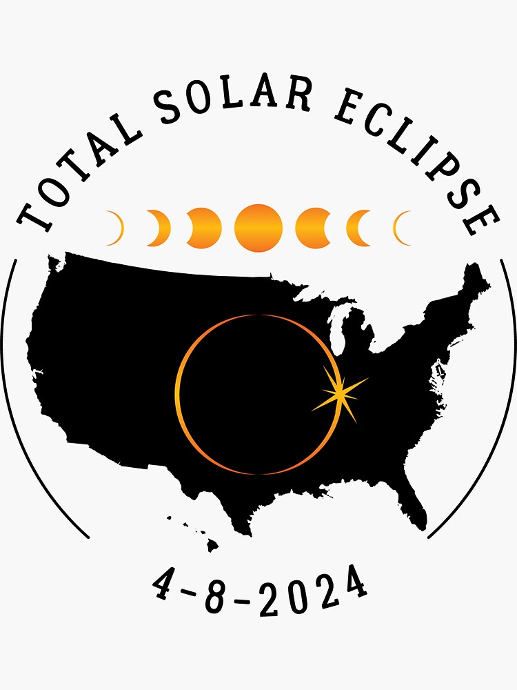 "Eclipse April 8 2024 4824 Total Solar Eclipse " Sticker by jtrenshaw