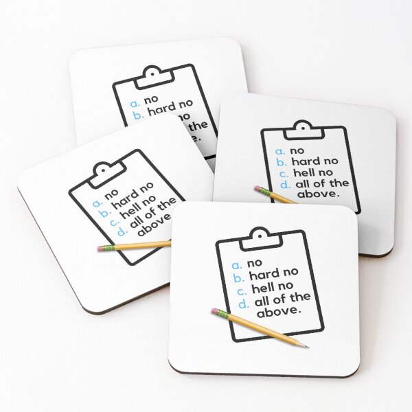 Item preview, No. Hard No. Hell No. All of the above. designed and sold by JCMCDesigns.