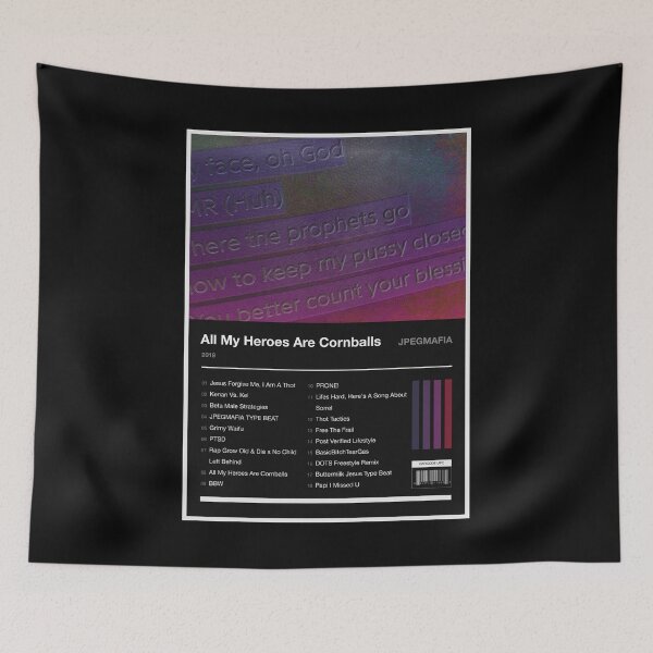Item preview, All My Heroes Are Cornballs Tracklist (Inverted) designed and sold by TOURETTESBOYLOL.