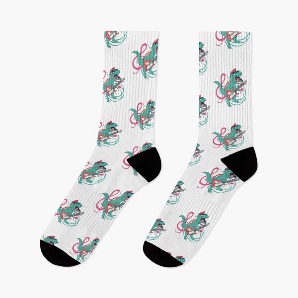 Item preview, Punk Rock Dinosaur Playing Rock Guitar designed and sold by SweetbeStore.