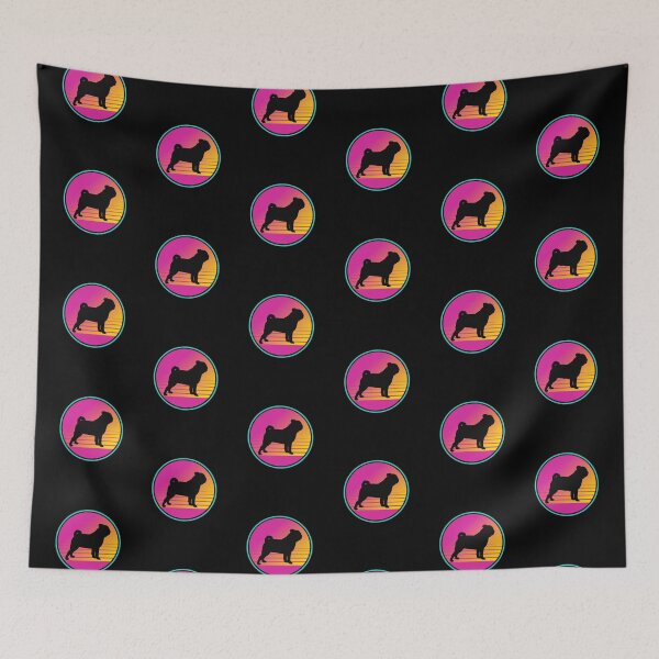 Item preview, Retro Summer Beach 80s Pug Dog Gift  designed and sold by Guarddogdrive.
