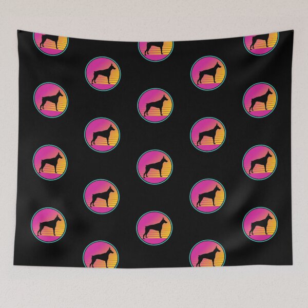 Item preview, Retro Summer Beach 80s Doberman Pinscher Dog Gift  designed and sold by Guarddogdrive.