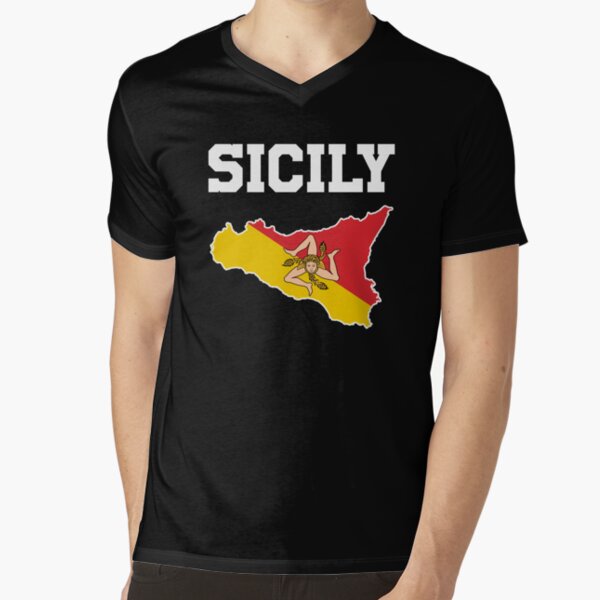  MESSINA: Sicilia Flag and Trinacria Shield Design - Sicily Long  Sleeve T-Shirt : Clothing, Shoes & Jewelry