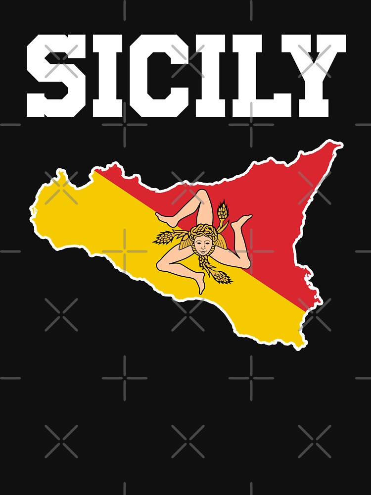 Sicily souvenir t-shirts map design