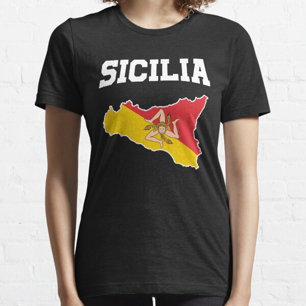  MESSINA: Sicilia Flag and Trinacria Shield Design - Sicily Long  Sleeve T-Shirt : Clothing, Shoes & Jewelry