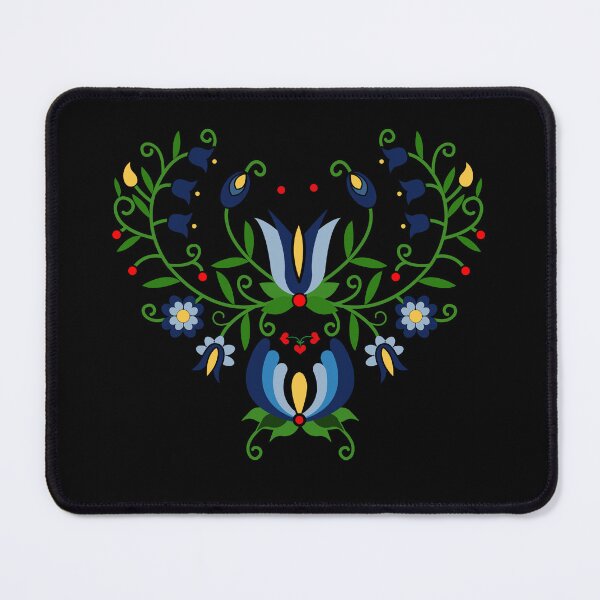 Item preview, Folk - beautiful heart shaped kashubian composition, black background designed and sold by FK-UK.