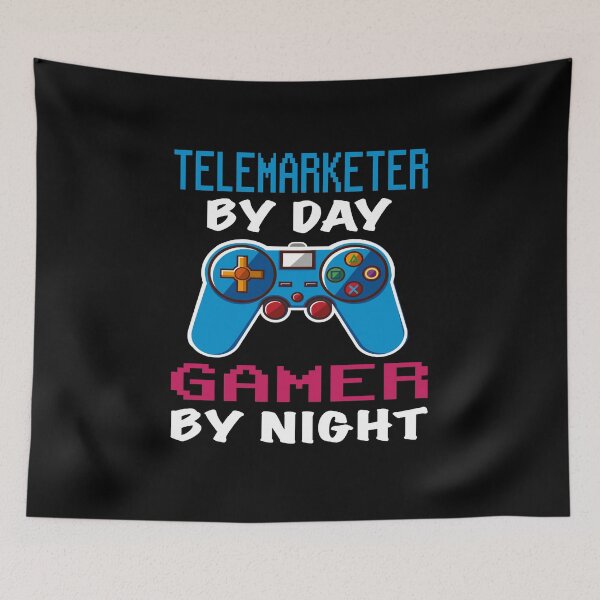 Item preview, Telemarketer By Day Gamer By Night shirt, Funny Telemarketer Gamer Birthday Gift, Telemarketer Dad Husband Boyfriend Video games Lovers Christmas Gift  designed and sold by xlnv.