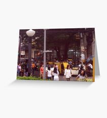 Bustling street. Greeting Card