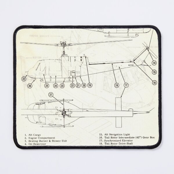 Item preview, Helicopter Huey Vietnam Era Manual Diagram Page Mockup Design  designed and sold by Candlewood Museum & Gift Shoppe.
