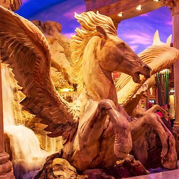 Winged horse at Fountain of The Gods, Caesars Palace, Las Vegas Poster for  Sale by travelways
