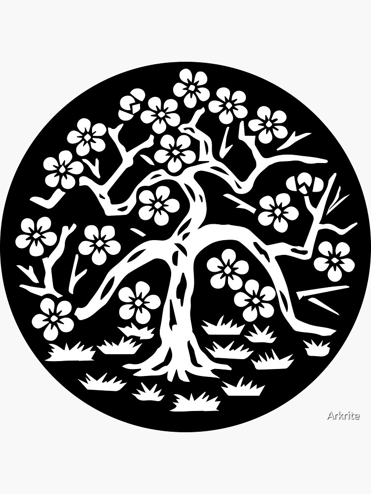 "Japanese Tree" Sticker by Arkrite Redbubble