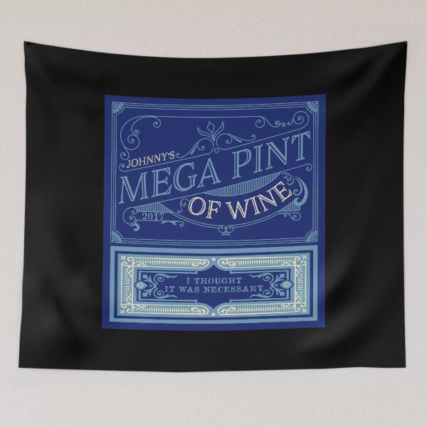 Item preview, Mega Pint Wine Label in Blue designed and sold by KemeDesign.