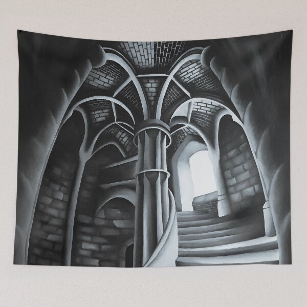 Item preview, Grand Gothic Entrance, Black and White designed and sold by EMHaleART.