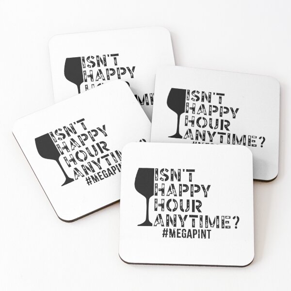 Item preview, Isn't Happy Hour Anytime Mega Pint Funny Trendy Women Men Sarcastic MegaPint designed and sold by ecomdesign.