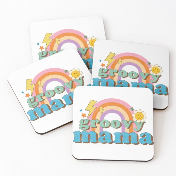 Item preview, Groovy Mama Boho Vintage Retro Vibes, Beach Vibes, Rainbow Lightning Bolt designed and sold by andieartco.